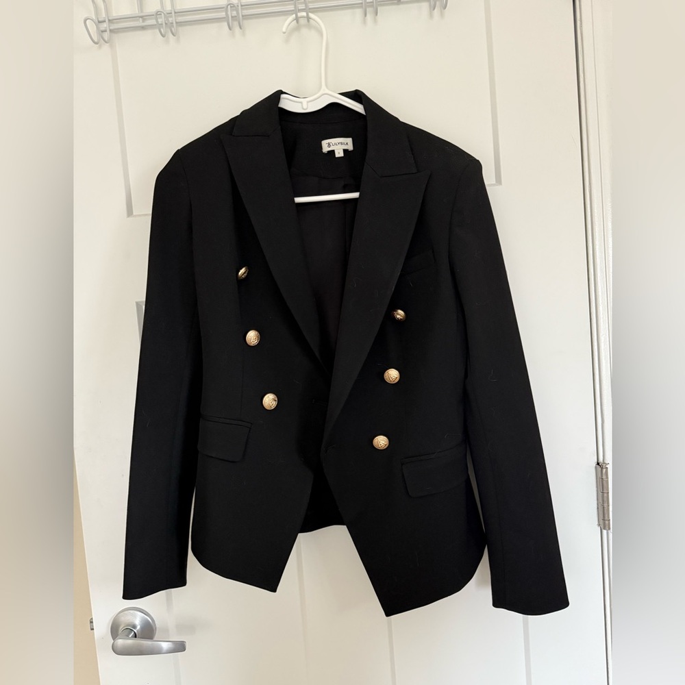 Double Breasted Silk Blazer